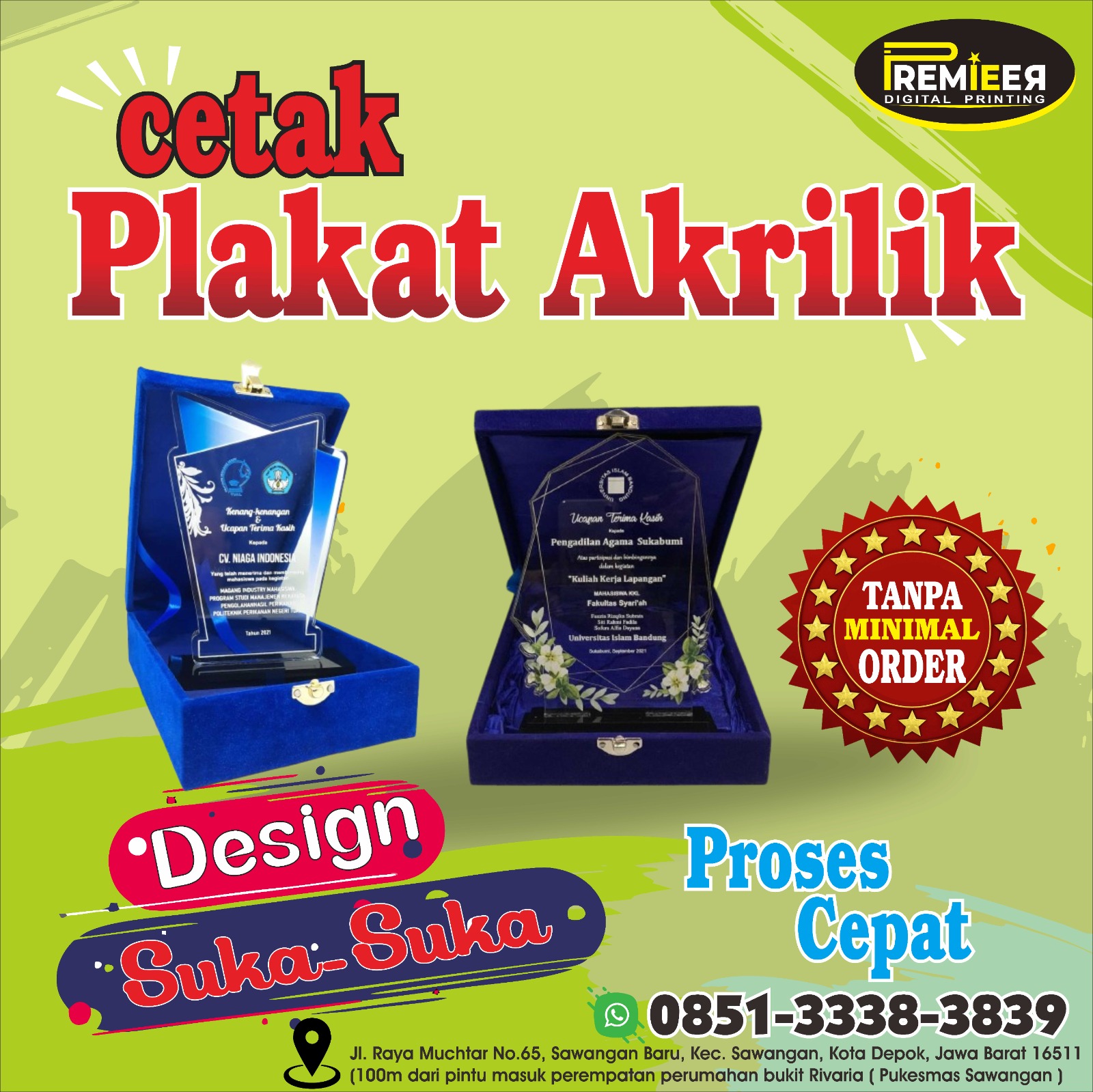 Cetak Plakat Akrilik