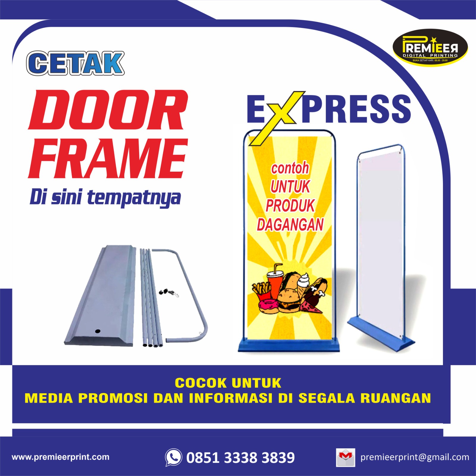Cetak door frame banner