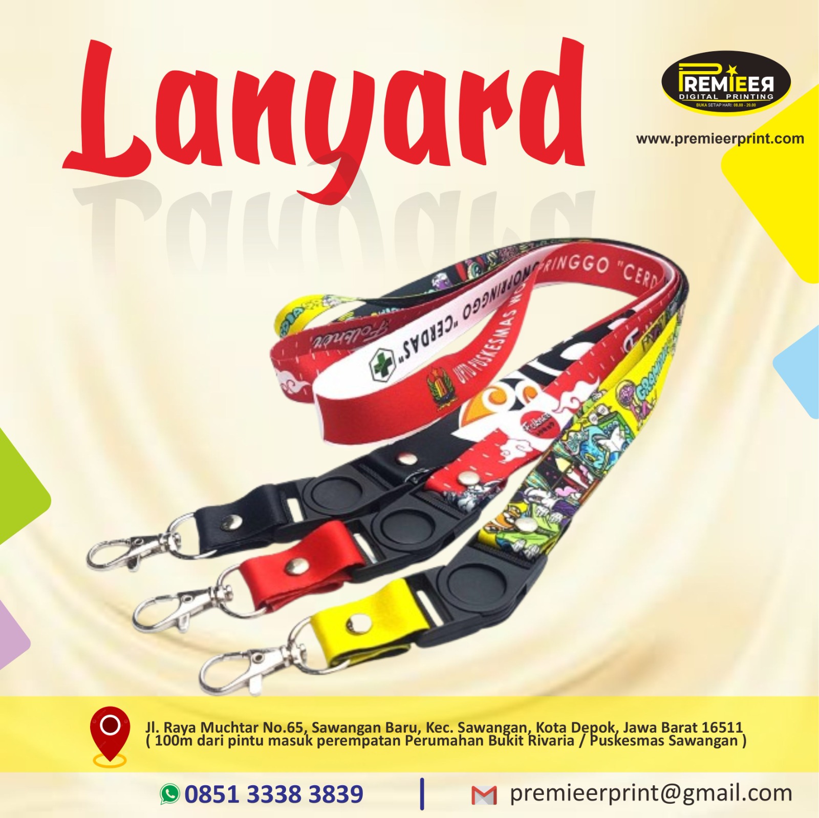 Cetak lanyard tali ID card