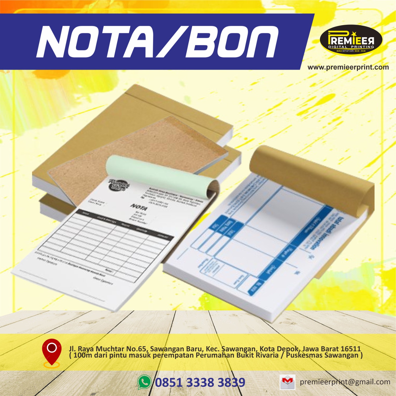 Cetak nota dan bon NCR rangkap