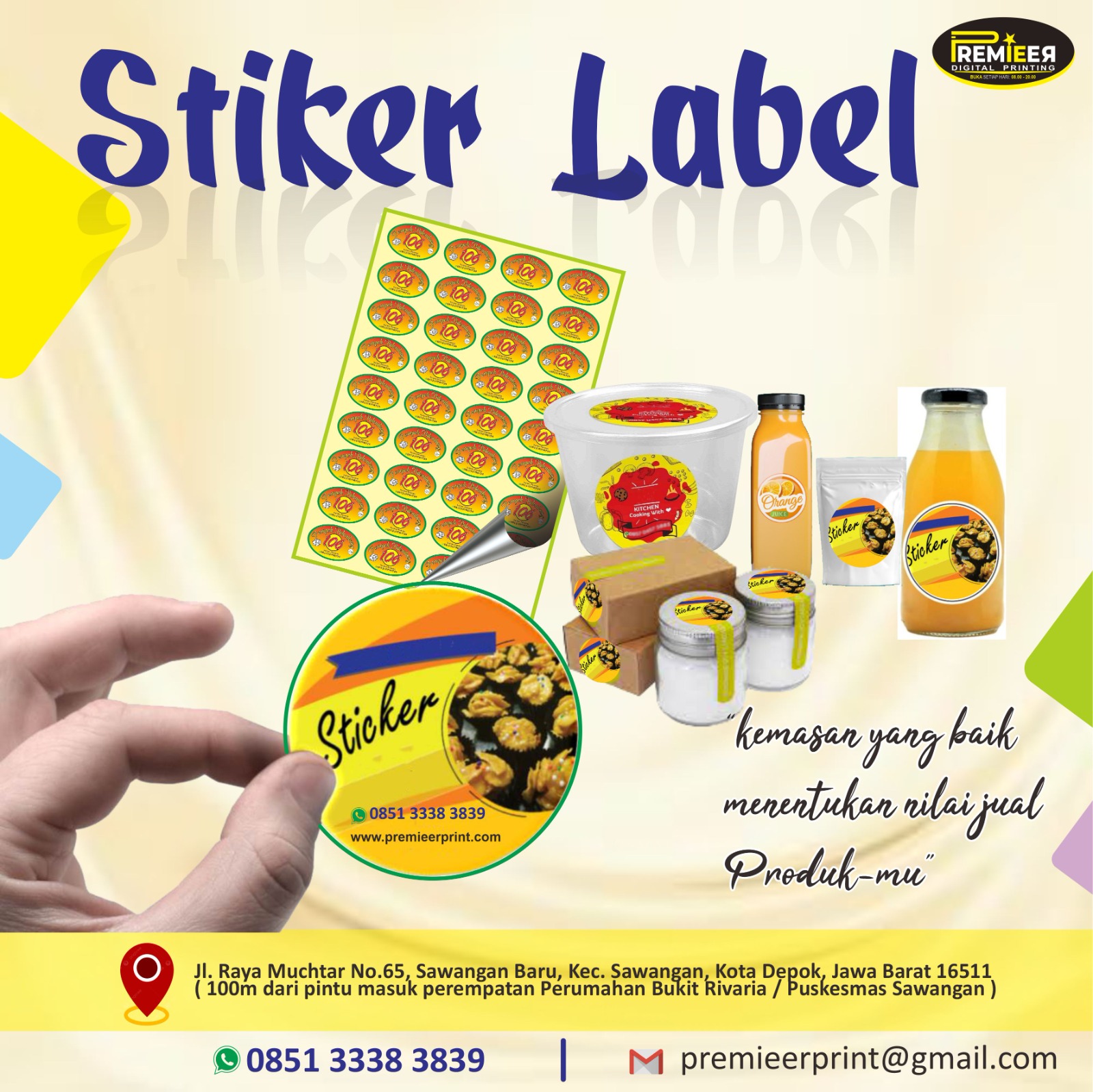 Cetak stiker label produk