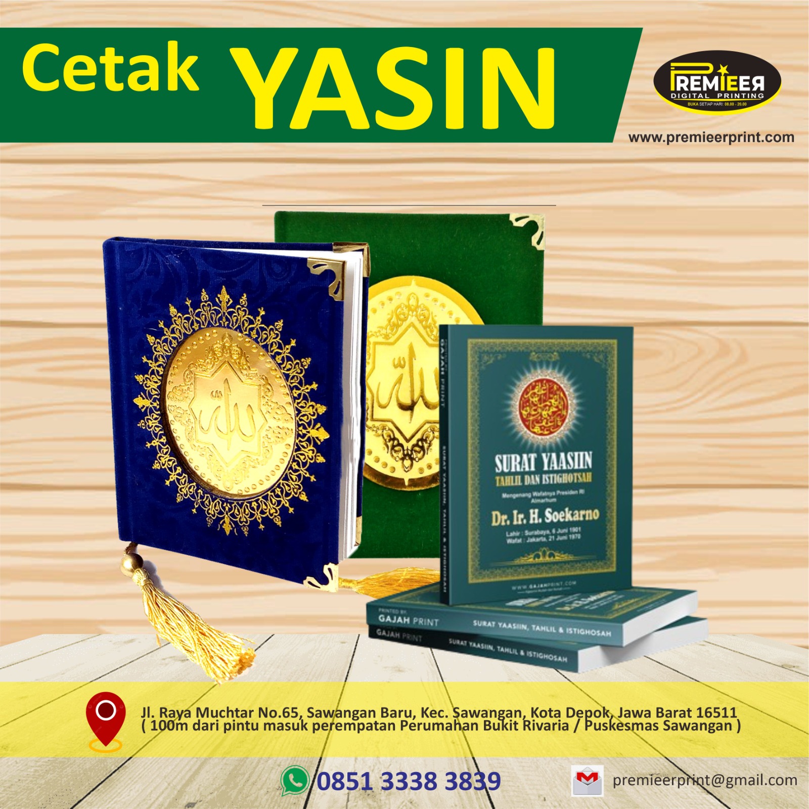 Cetak buku Yasin hardcover dan softcover